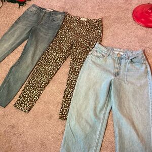 Being sold as a lot of three. Free People, Mom jeans by Mother.